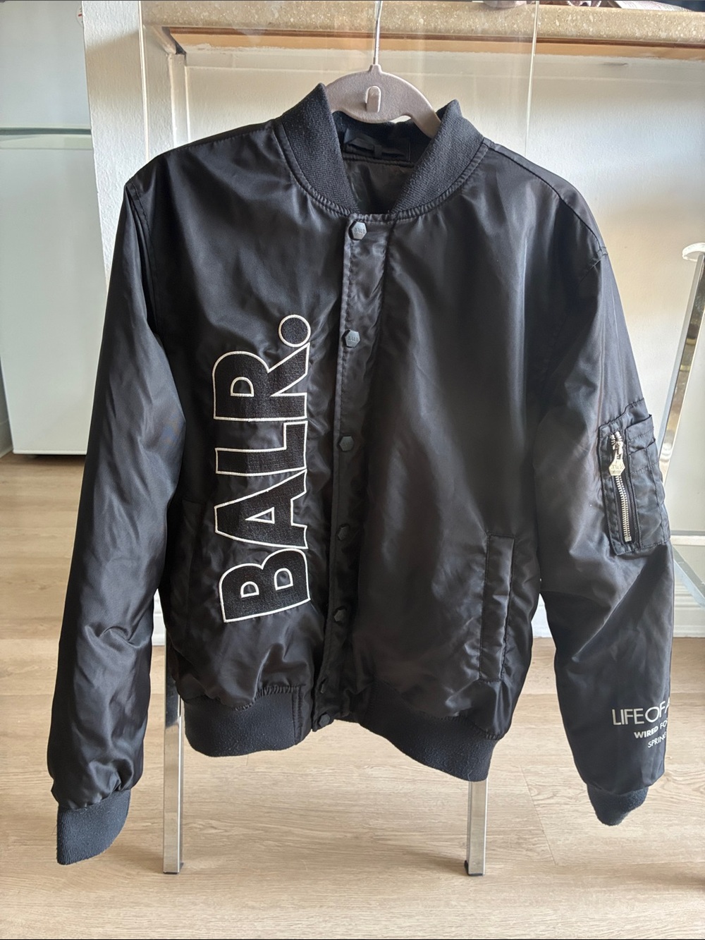 BALR. Black bomber jacket size S